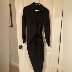 New & other stories collared wrap dress size 2 black